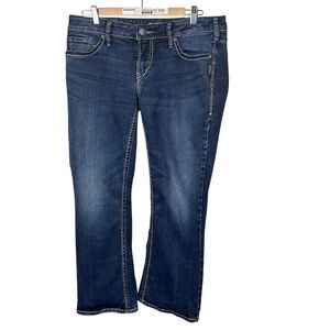 Silver Jeans Women’s‎ size 32 blue denim pants embroidered medium wash bootcut